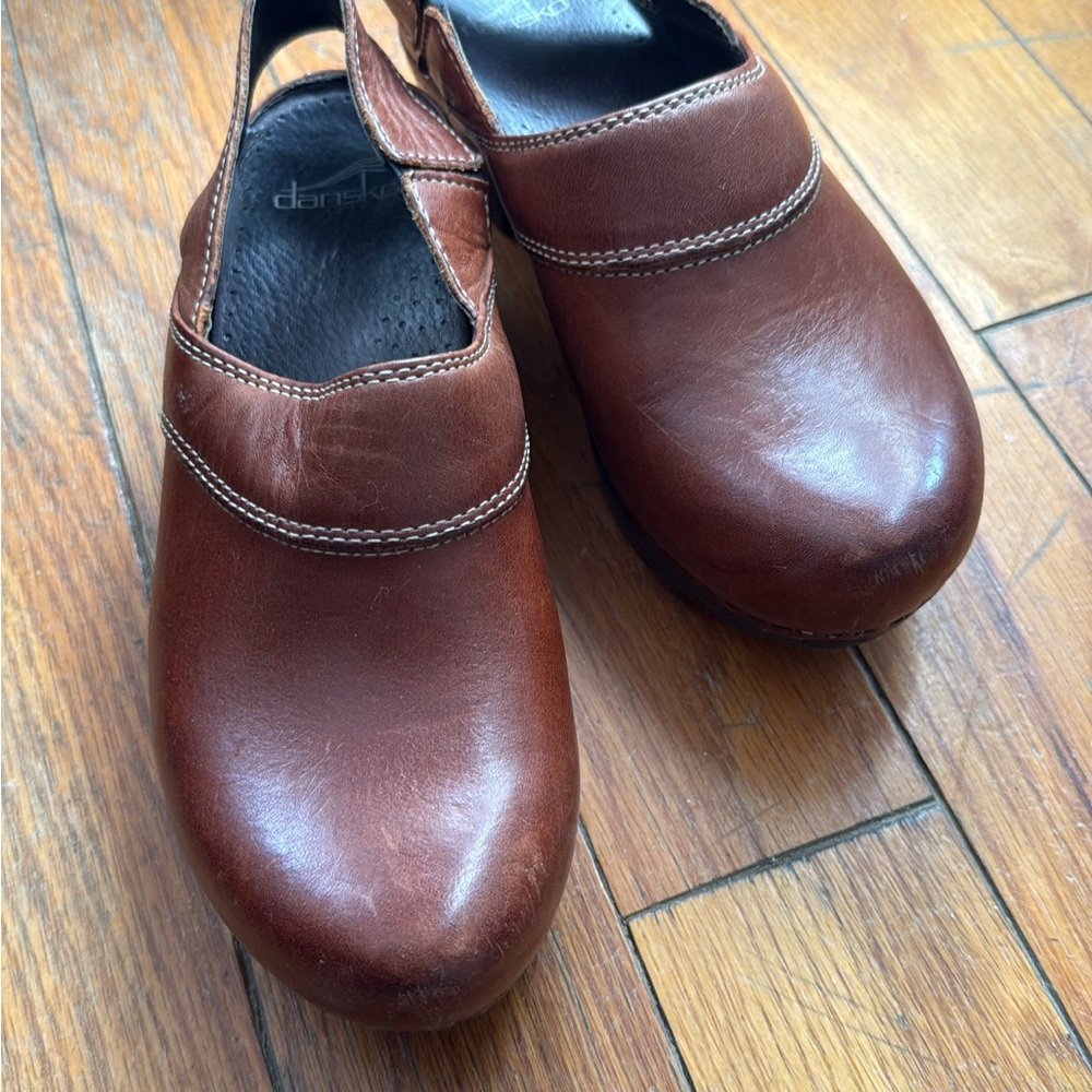 Dansko sling back leather mules